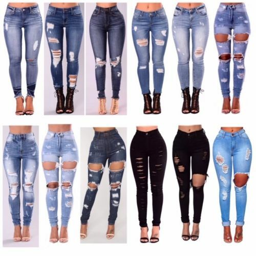 ladies ripped jeans size 16